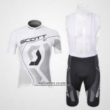 2012 Abbigliamento Ciclismo Scott Bianco e Grigio Manica Corta e Salopette