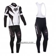 2013 Abbigliamento Ciclismo Fox Bianco e Nero Manica Lunga e Salopette