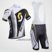 2013 Abbigliamento Ciclismo Scott Bianco e Nero Manica Corta e Salopette