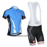 2014 Abbigliamento Ciclismo Castelli Blu e Nero Manica Corta e Salopette