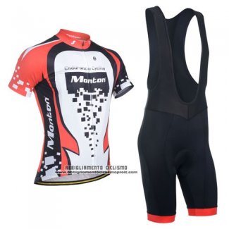 2014 Abbigliamento Ciclismo Monton Rosso e Bianco Manica Corta e Salopette