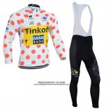 2014 Abbigliamento Ciclismo Saxobank Lider Bianco e Rosso Manica Lunga e Salopette
