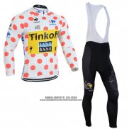 2014 Abbigliamento Ciclismo Saxobank Lider Bianco e Rosso Manica Lunga e Salopette