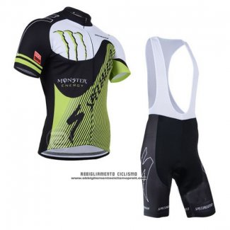 2014 Abbigliamento Ciclismo Specialized Nero e Verde Manica Corta e Salopette