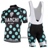 2016 Abbigliamento Ciclismo Bianchi Verde e Nero Manica Corta e Salopette