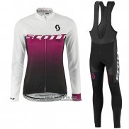 2016 Abbigliamento Ciclismo Donne Scott Rosso e Bianco Manica Lunga e Salopette