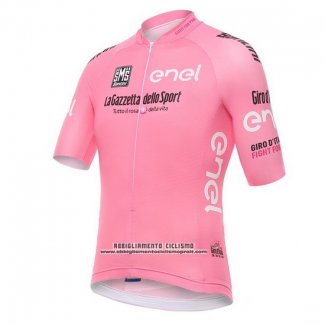 2016 Abbigliamento Ciclismo Giro d'Italia Fuxia Manica Corta e Salopette