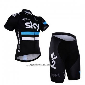 2016 Abbigliamento Ciclismo Sky Bianco e Nero Manica Corta e Salopette