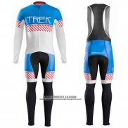 2016 Abbigliamento Ciclismo Trek Bontrager Blu e Bianco Manica Lunga e Salopette