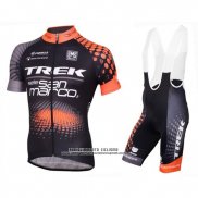 2016 Abbigliamento Ciclismo Trek Selle San Marco Nero e Arancione Manica Corta e Salopette