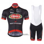 2017 Abbigliamento Ciclismo D'amico Bottecchia Nero Manica Corta e Salopette