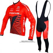 2017 Abbigliamento Ciclismo Focus XC Ml Rosso Manica Lunga e Salopette