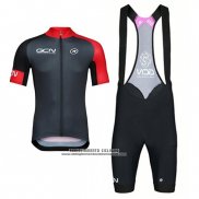 2017 Abbigliamento Ciclismo GCN Nero e Rosso Manica Corta e Salopette