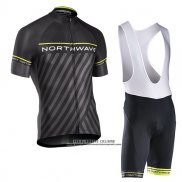 2017 Abbigliamento Ciclismo Northwave Nero e Verde Manica Corta e Salopette