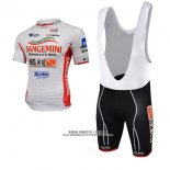 2017 Abbigliamento Ciclismo Sangemini Bianco e Arancione Manica Corta e Salopette