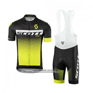 2017 Abbigliamento Ciclismo Scott Giallo Manica Corta e Salopette