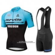 2018 Abbigliamento Ciclismo Cervelo Blu e Nero Manica Corta e Salopette