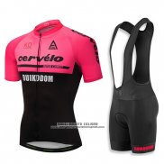 2018 Abbigliamento Ciclismo Cervelo Rosa e Nero Manica Corta e Salopette