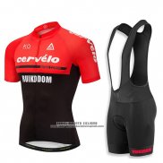 2018 Abbigliamento Ciclismo Cervelo Rosso e Nero Manica Corta e Salopette