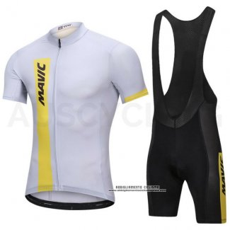 2018 Abbigliamento Ciclismo Mavic Bianco Manica Corta e Salopette