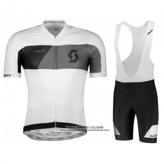 2018 Abbigliamento Ciclismo Scott RC Grigio Bianco Manica Corta e Salopette