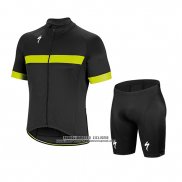 2018 Abbigliamento Ciclismo Specialized Nero Bianco Giallo Manica Corta e Salopette