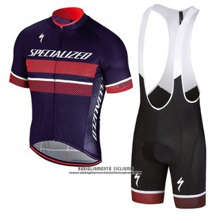 2018 Abbigliamento Ciclismo Specialized Viola Rosso Manica Corta e Salopette