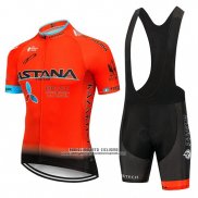 2019 Abbigliamento Ciclismo Astana Arancione Manica Corta e Salopette