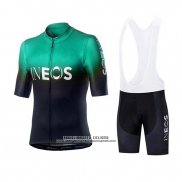 2019 Abbigliamento Ciclismo Castelli Ineos Nero Verde Manica Corta e Salopette