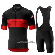 2019 Abbigliamento Ciclismo Castelli Prologo 6 Nero Rosso Manica Corta e Salopette