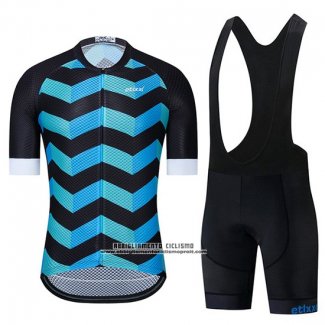 2019 Abbigliamento Ciclismo Etixxl Blu Nero Manica Corta e Salopette