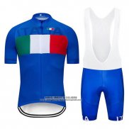 2019 Abbigliamento Ciclismo Italia Blu Manica Corta e Salopette