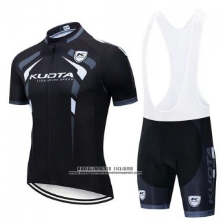 2019 Abbigliamento Ciclismo Kuota Nero Bianco Manica Corta e Salopette