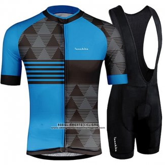 2019 Abbigliamento Ciclismo Runchita Blu Nero Manica Corta e Salopette