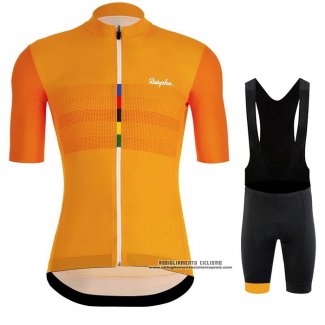 2020 Abbigliamento Ciclismo Rapha Arancione Manica Corta e Salopette