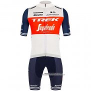 2020 Abbigliamento Ciclismo Trek Segafredo Bianco Scuro Blu Manica Corta e Salopette