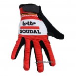 2020 Lotto Soudal Guanti Dita Lunghe Rosso Bianco