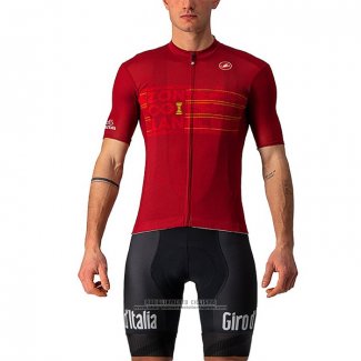 2021 Abbigliamento Ciclismo Giro d'Italia Rosso Manica Corta e Salopette