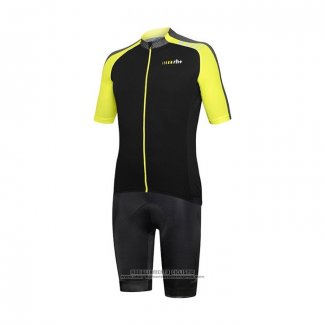 2021 Abbigliamento Ciclismo RH+ Grigio Giallo Manica Corta e Salopette QXF21-0078