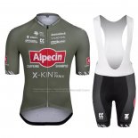 2022 Abbigliamento Ciclismo Alpecin Fenix Verde Rosso Manica Corta e Salopette