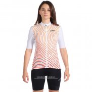 1920 Abbigliamento Ciclismo Donne Nalini Bianco Arancione Manica Corta e Salopette