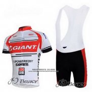 2011 Abbigliamento Ciclismo Giant Bianco e Rosso Manica Corta e Salopette