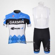 2012 Abbigliamento Ciclismo Garmin Cervelo Bianco e Celeste Manica Corta e Salopette