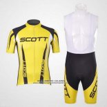 2012 Abbigliamento Ciclismo Scott Nero e Giallo Manica Corta e Salopette