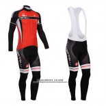 2014 Abbigliamento Ciclismo Castelli Rosso Manica Lunga e Salopette