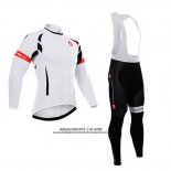 2015 Abbigliamento Ciclismo Castelli Bianco e Nero Manica Lunga e Salopette