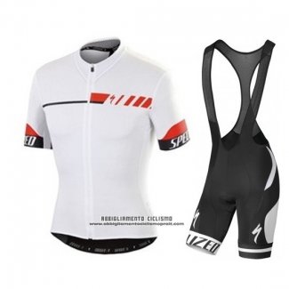 2015 Abbigliamento Ciclismo Specialized Bianco Manica Corta e Salopette