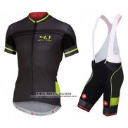 2016 Abbigliamento Ciclismo Castelli Nero e Verde Manica Corta e Salopette