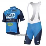 2017 Abbigliamento Ciclismo Ago Aqua Service Blu Manica Corta e Salopette