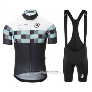 2017 Abbigliamento Ciclismo Assos Nero Manica Corta e Salopette